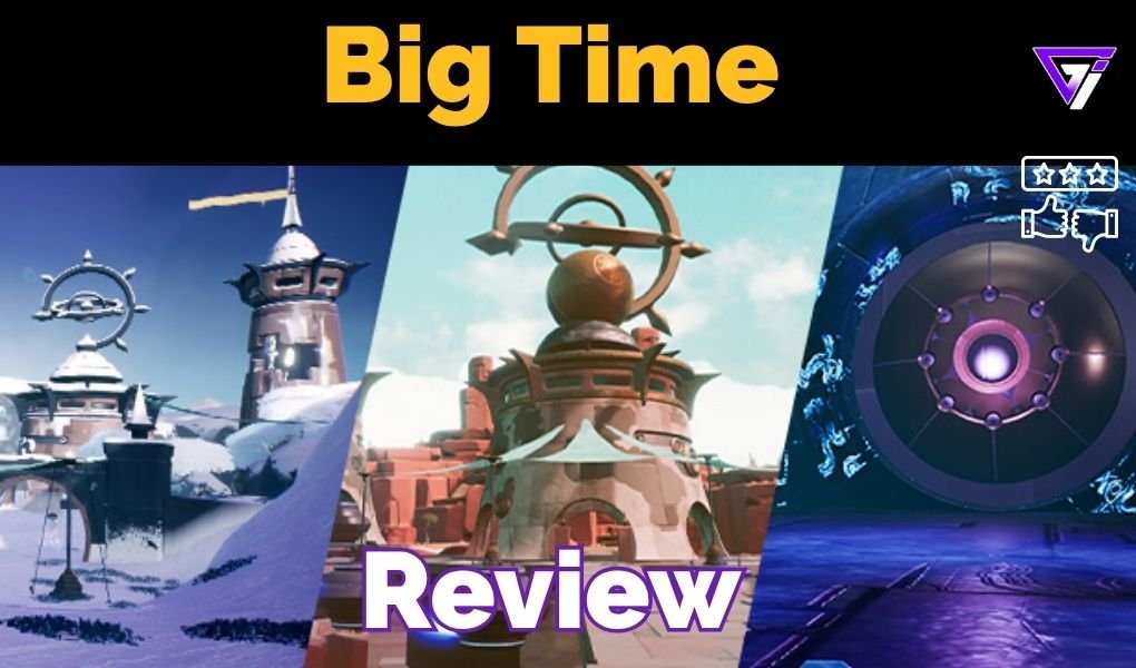 Big Time review showing three distinct environments from the multiplayer action RPG