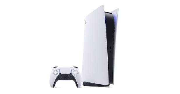 White PlayStation 5 console with a DualSense wireless controller.
