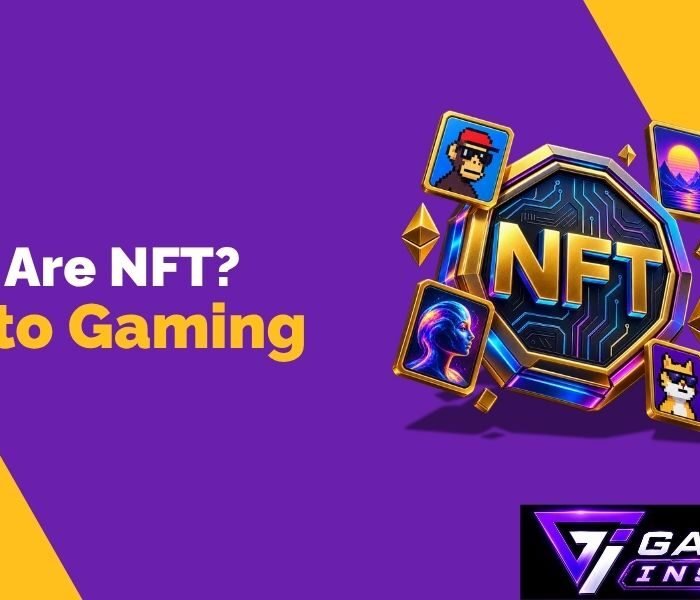 What are NFTs in crypto gaming featured graphic with digital NFT assets