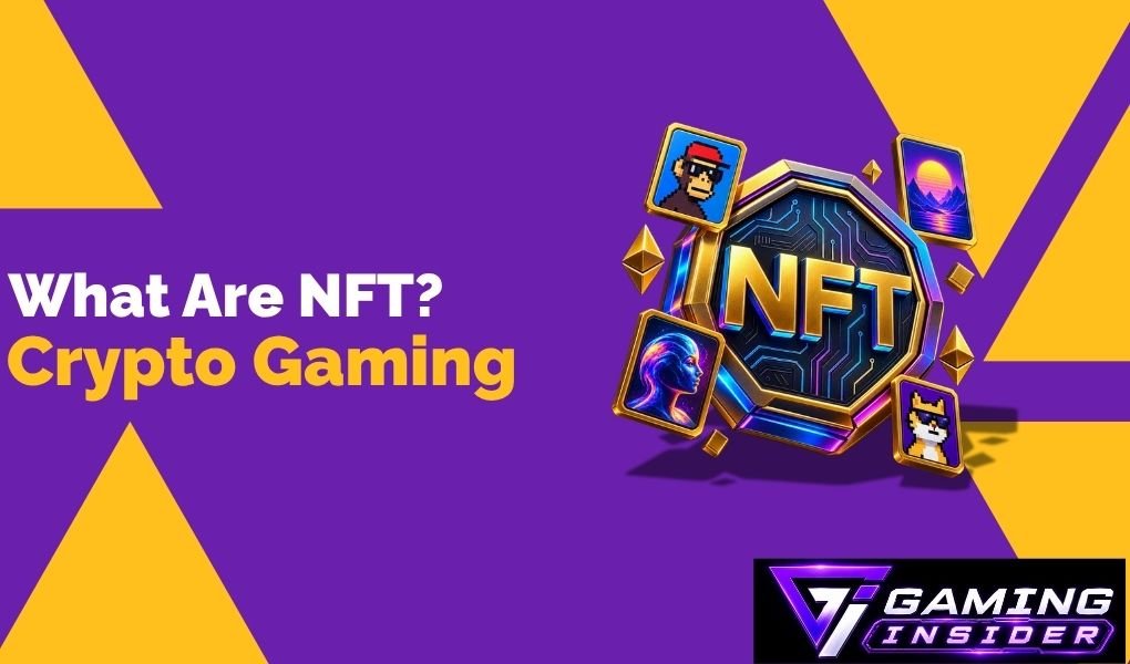 What are NFTs in crypto gaming featured graphic with digital NFT assets